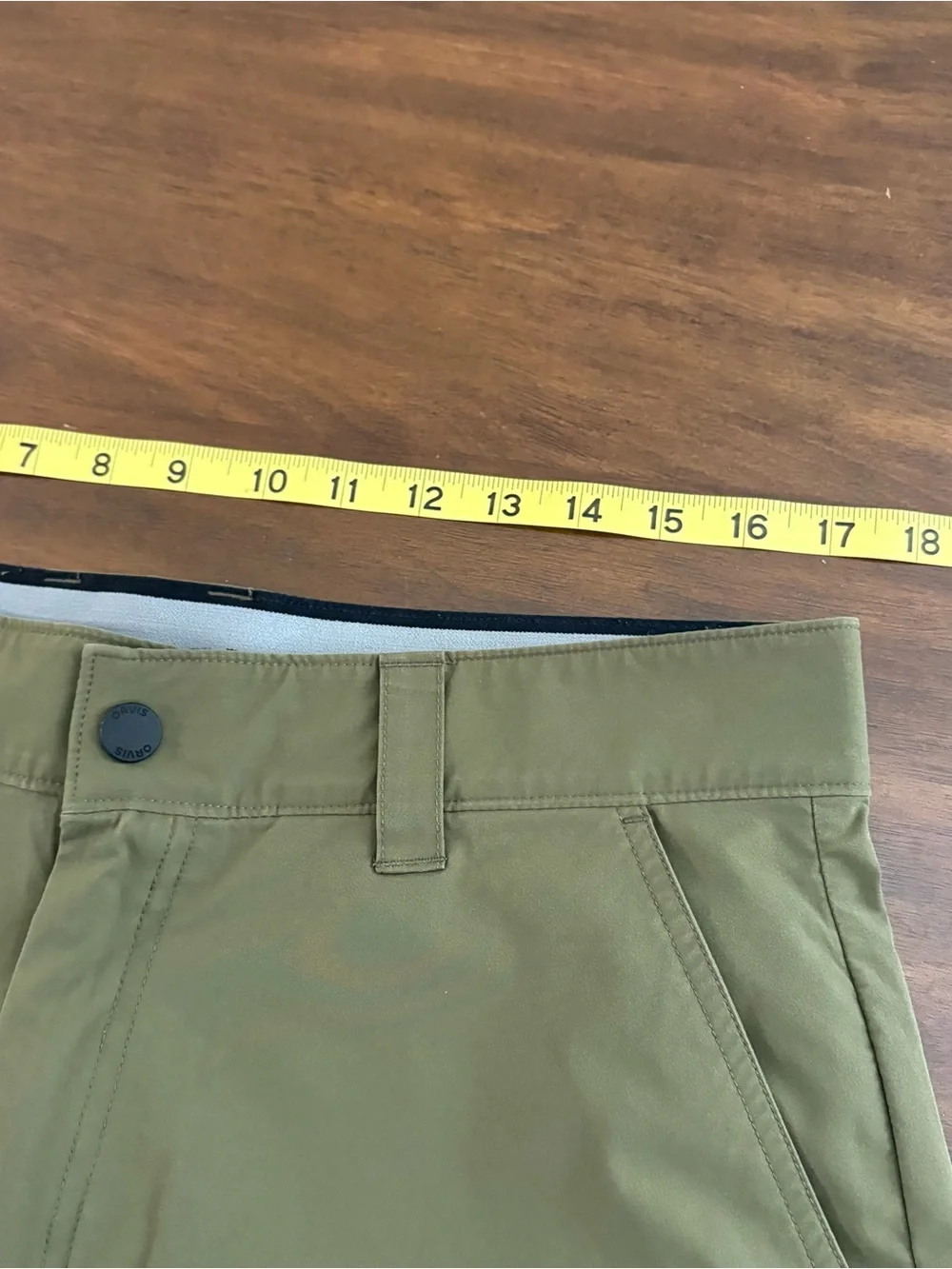 Orvis Men’s Sz 34 Green Technical Shorts Lightweight Hiking Outdoors fishing